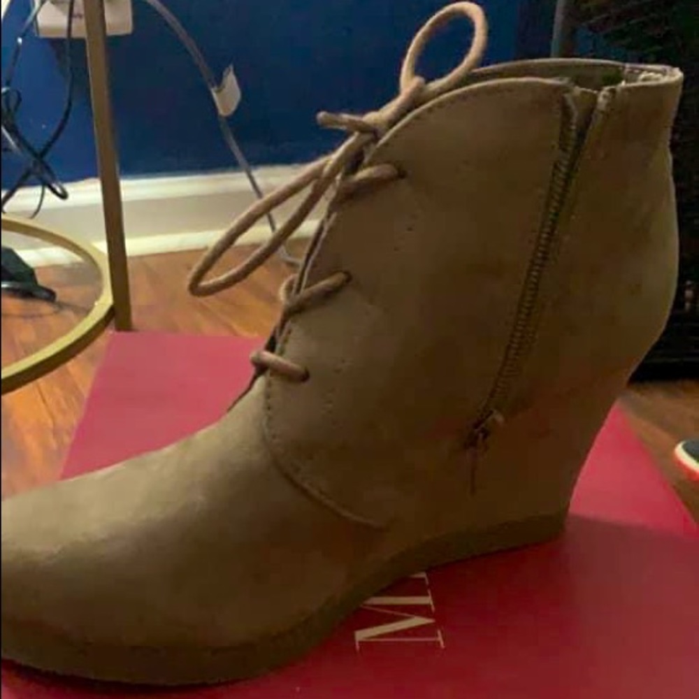 Brown wedged heel